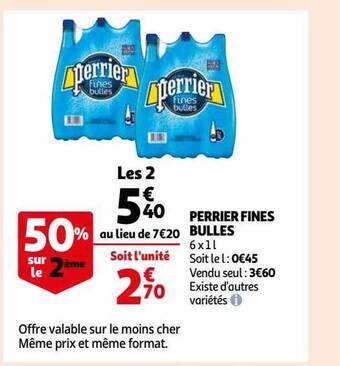 Auchan Perrier fines bulles offre