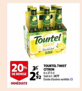 Auchan Tourtel twist citron offre