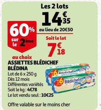 Auchan Assiettes blédichef blédina offre