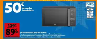 Auchan Micro-ondes grill beko mgc20130bb offre