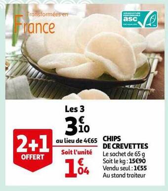 Auchan Chips de crevettes offre