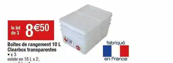 Boîtes de rangement 10l clearbox transparentes