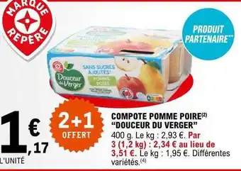 E.Leclerc Compote pomme poire offre