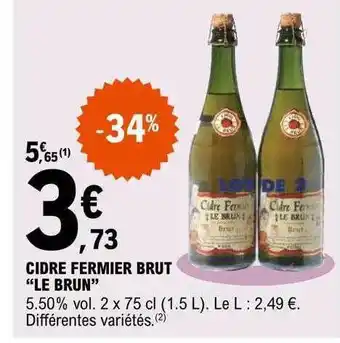 E.Leclerc Cidre fermier brut offre