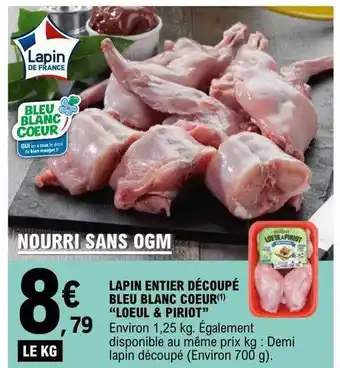 E.Leclerc Lapin entier découpé bleu blanc coeur offre