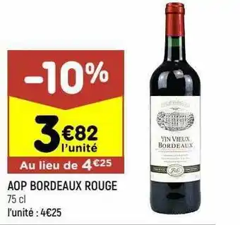 Leader Price Aop bordeaux rouge offre