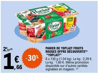 E.Leclerc Panier de yoplait fruits rouges offre découverte offre
