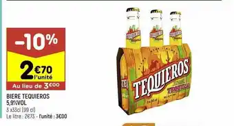 Leader Price Bière tequieros 5,9% vol. offre