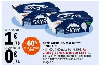 E.Leclerc Skyr nature 0% mat.gr. offre