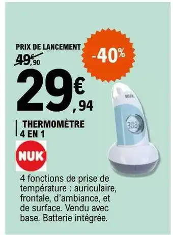 Thermomètre 4 en 1 nuk