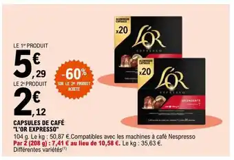 E.Leclerc Capsules de café offre