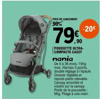 E.Leclerc Poussette ultra-compacte cassy nania offre