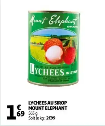 Auchan Lychees au sirop mount elephant offre