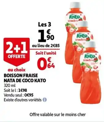 Auchan Boisson fraise nata de coco kato offre