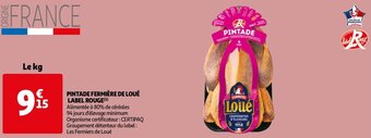 Auchan Pintade fermière de loué label rouge offre