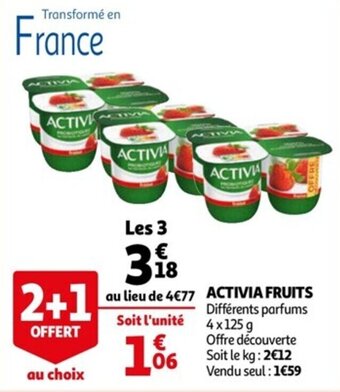 Auchan Activia fruits offre