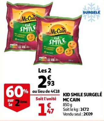 Auchan Kid smile surgelé MC CAIN offre
