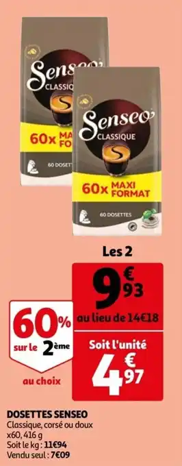 Auchan Dosettes senseo offre