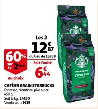 Auchan Café grain starbucks offre