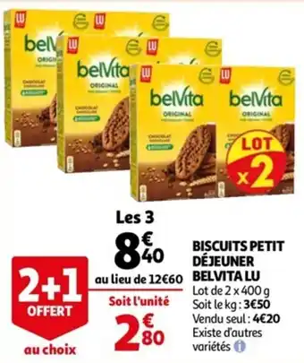 Auchan Biscuits petit déjeuner belvita LU offre