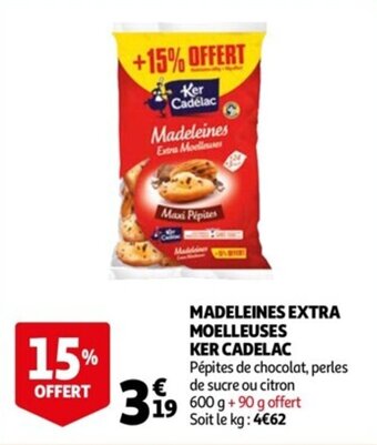 Auchan Madeleines extra moelleuses ker cadelac offre