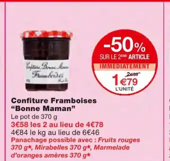 Monoprix Confiture Framboises Bonne Maman offre