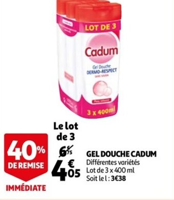 Auchan Gel douche cadum offre