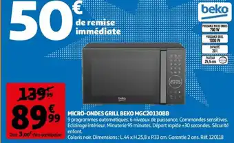 Auchan Micro-ondes grill beko MGC2013088 offre
