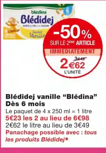 Monoprix Blédidej vanille Blédina offre