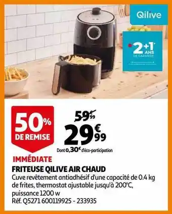Auchan Friteuse qilive air chaud offre