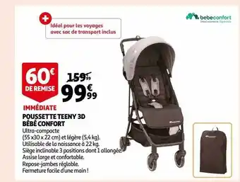 Auchan Poussette teeny 3d bébé confort offre