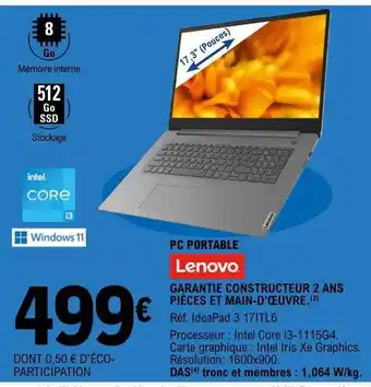 E.Leclerc Pc portable 17,3 offre