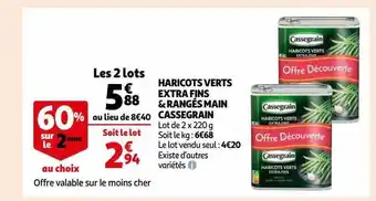 Auchan Haricots verts extra fins & rangés main cassegrain offre