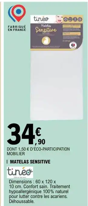 E.Leclerc Matelas sensitive tinéo offre