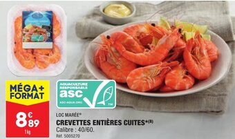 ALDI Loc Marée Crevettes Entiéres Cuites offre