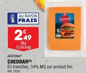 ALDI Arizona Cheddar En Tranches 34% MG Sur Produit Fini offre