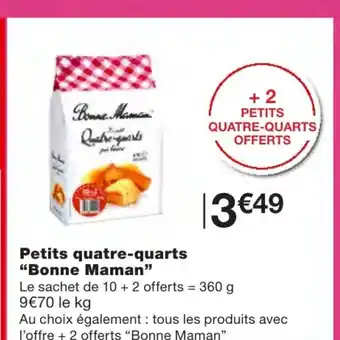 Monoprix Petits quatre-quarts Bonne Maman offre