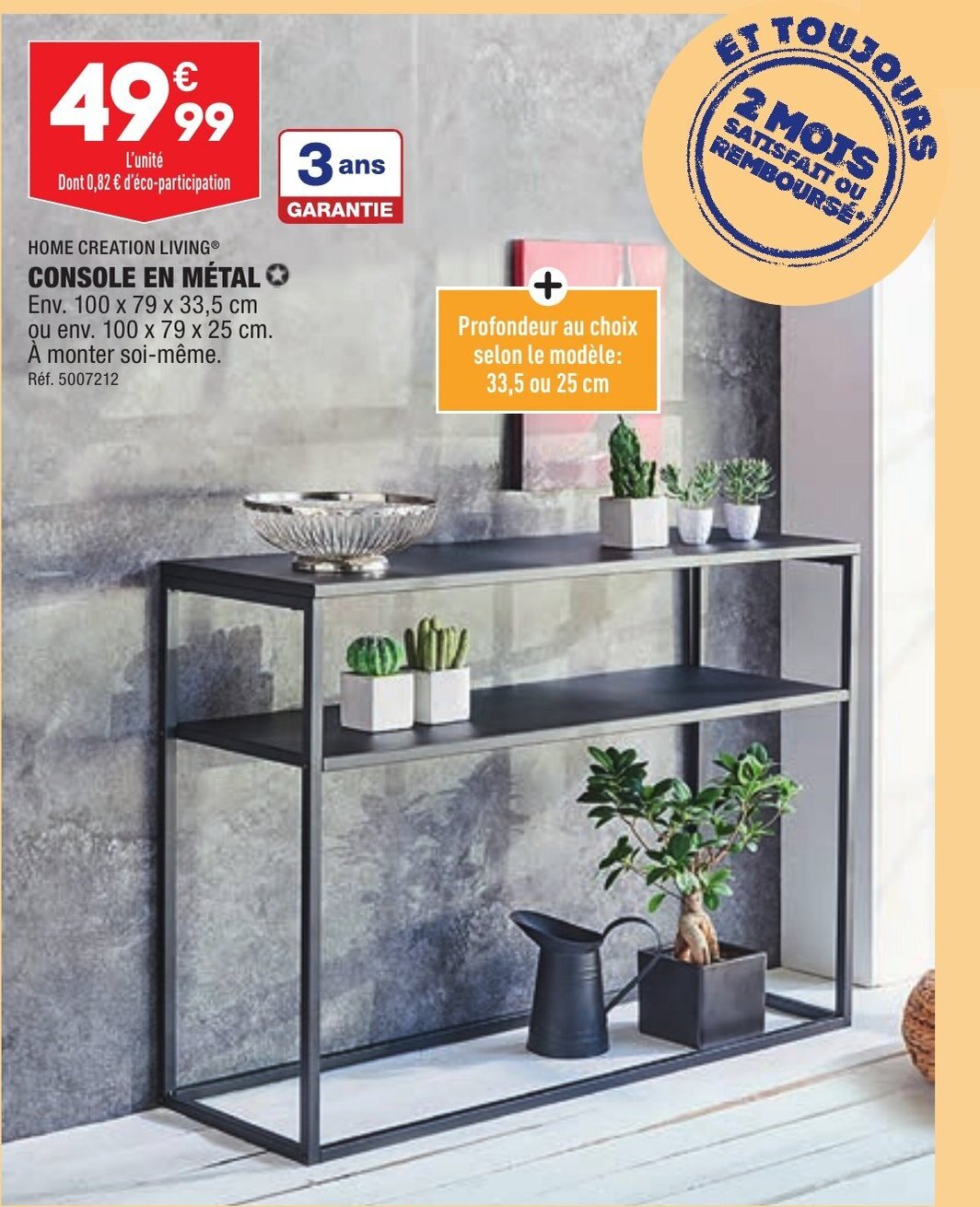 Promo Home Creation Living Console En Mètal chez ALDI