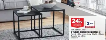 ALDI 2 Tables Gigognes En Metal offre