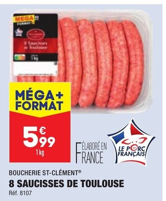 ALDI 8 Saucisses de Toulouse offre
