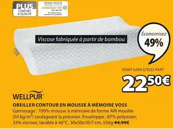 JYSK Oreiller Contour en Mousse à Mémoire Voss offre