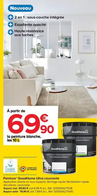 Castorama Peinture Goodhome Ultra Couvrante offre