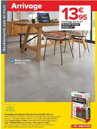 Castorama Carrelage Sol Intérieur Verona Gourmet 60 x 60 cm offre