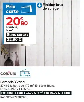 Castorama Lambris Yvana offre