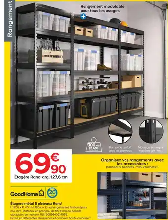 Castorama Étagère Métal 5 Plateaux Rand offre