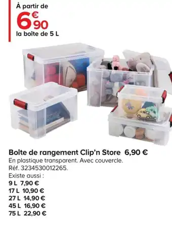Castorama Boîte de Rangement Clip'n Store offre
