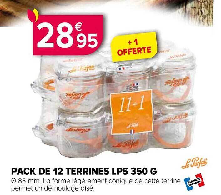 Promo Pack de 12 terrines lps 350 g le parfait chez Kiriel