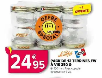 Pack de 12 terrines fw à vis 350 g le parfait