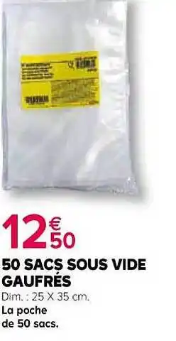 Kiriel 50 sacs sous vide gaufrés offre
