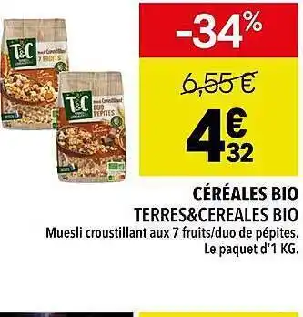 Supeco Céréales bio terres & céréales bio offre